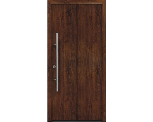 Haustür EcoStar ISOPRO Secur IPS 010 1100 x 2100 mm Links dark oak inkl. Beschlag-Set,Edelstahl Stangengriff,Sicherheitsprofilzylinder mit 5 Schlüsseln