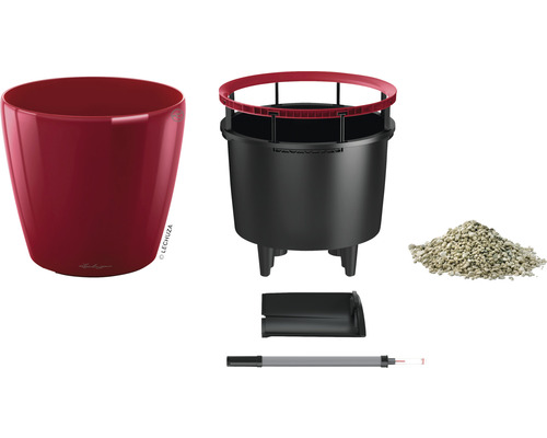 Komplettes Lechuza Classico 21 Bewässerungsset mit Außengefäß, Innengefäß, Wasserstandsanzeiger und Pflanzsubstrat
