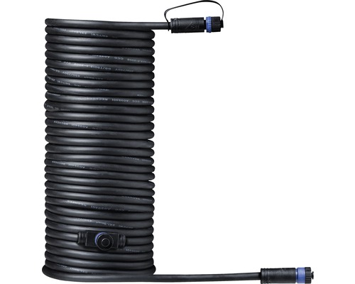Paulmann Plug & Shine Kabel IP68 1in-2out schwarz 10 m 24V Schwarzes Verlängerungskabel mit Steckverbindern
