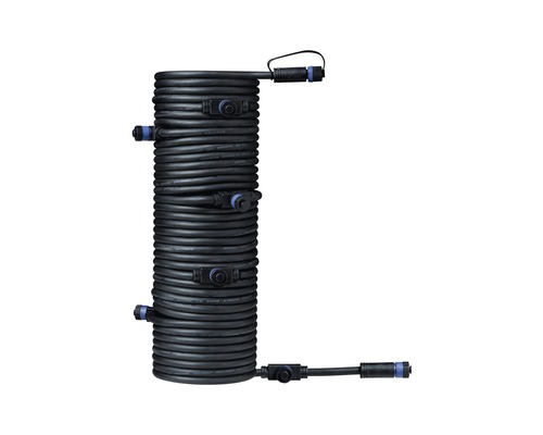 Paulmann Plug & Shine Kabel IP68 1in-7out schwarz 15 m Aufgerolltes Verlängerungskabel mit Steckverbindern für den Außenbereich