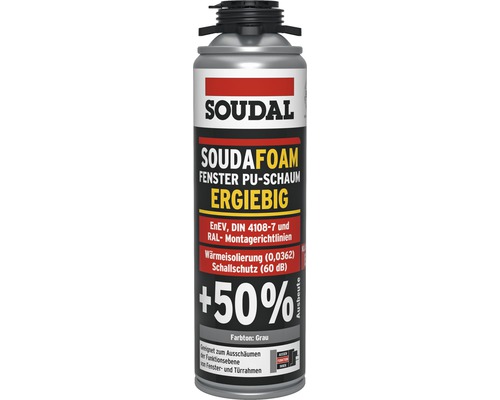 Soudal 1K Fensterschaum B2 extrem ergiebig grau 500 ml