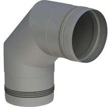 Pellet-Line Winkel 90° starr mit Muffe Ø 80mm grau