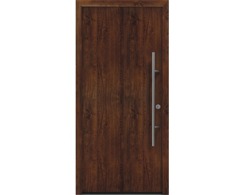 Haustür EcoStar ISOPRO Secur IPS 010 1100 x 2100 mm Rechts dark oak inkl. Beschlag-Set,Edelstahl Stangengriff,Sicherheitsprofilzylinder mit 5 Schlüsseln