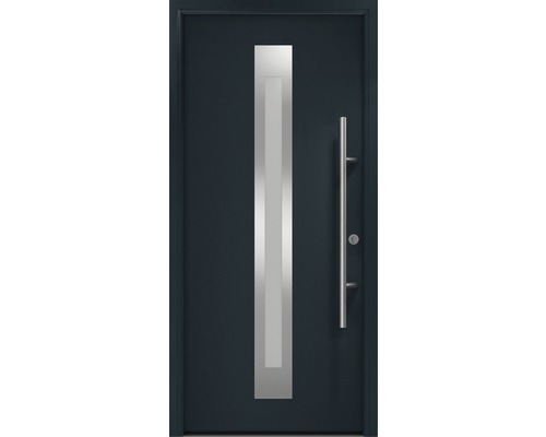 Haustür EcoStar ISOPRO Secur IPS 770S 1100 x 2100 mm Rechts RAL 7016 anthrazitgrau inkl. Beschlag-Set,Edelstahl Stangengriff,Sicherheitsprofilzylinder mit 5 Schlüsseln Haustür mit Glasausschnitt und Stangengriff