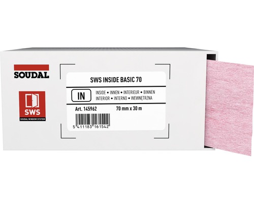 Soudal Fensteranschlussfolie innen 30 m x 100 mm Soudal SWS Inside Basic 70 Dichtungsband, 70 Millimeter mal 30 Meter