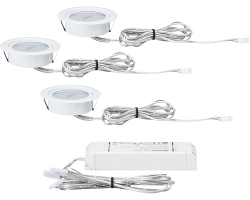 LED Möbel Einbauleuchten Set IP20 3-tlg 3x4,5W 3x305 lm 2700 K Ø 6,5/5,4 cm Micro Line weiß