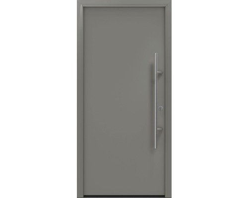 Haustür EcoStar ISOPRO Secur IPS 010 1100 x 2100 mm Rechts RAL 9007 graualuminium matt inkl. Beschlag-Set,Edelstahl Stangengriff,Sicherheitsprofilzylinder mit 5 Schlüsseln Graue Haustür mit Edelstahlgriff