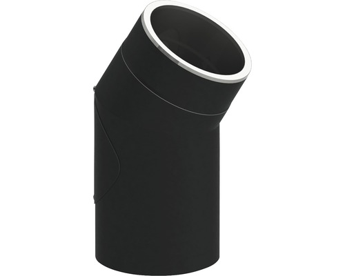Jeremias Iso-Line Winkel mit 15 mm Isolierung 30° mit Tür Ø150 mm schwarz