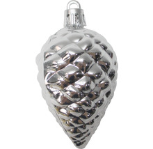 Silberner Tannenzapfen als Christbaumschmuck