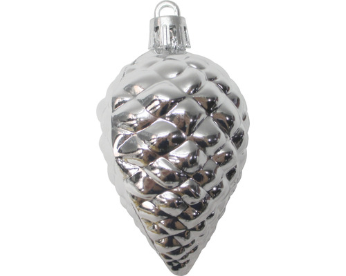 Silberner Tannenzapfen als Christbaumschmuck
