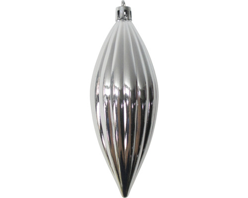 Silberner, gerillter Christbaumschmuck