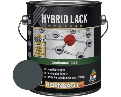 HORNBACH Buntlack Hybridlack Möbellack seidenmatt RAL 7016 anthrazit grau 2 l-0