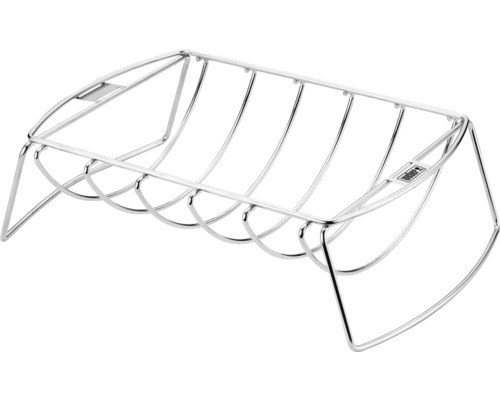 Weber Rippchenhalter Rib Holder Spare Rib Halter und Bratenkorb Edelstahl multifunktional silber