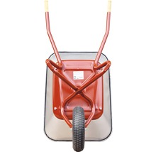 CAPITO Profi Bauschubkarre EXPORT 85 Liter Flachmulde, Luftrad mit Blockprofil und Stahlfelge inkl. ergonomische Buchenholzgriffe-thumb-4