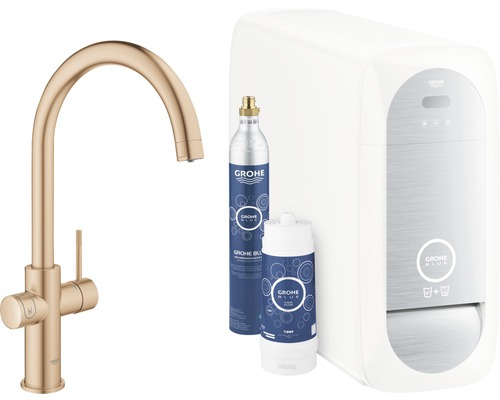 GROHE Küchenarmatur mit Sprudel GROHE BLUE HOME warm sunset gebürstet 31455DL1