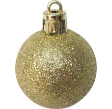 Goldene Christbaumkugel mit Glitzer