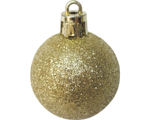 Goldene Christbaumkugel mit Glitzer