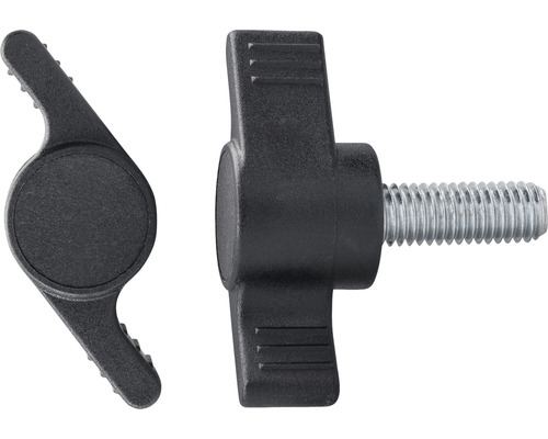 Flügelgriffschraube Ø 48 mm M6x14 schwarz Zwei Feststellschrauben mit Flügelgriff