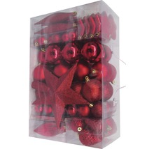 Weihnachtsbaumkugeln Set mit Sternen und Tropfen in transparenter Box
