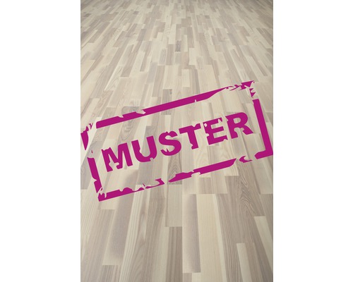 Handmuster zu Ter hürne Parkett weißviolett ausdruckstark Esche Schiffsboden 1182 x 200 x 11 mm Muster eines Laminatbodens