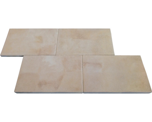 Beton Terrassenplatte iStone Basic ocker-gelb-rosè 60 x 40 x 4 cm Verbund aus vier rechteckigen Bodenfliesen