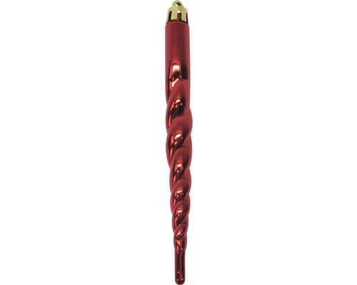 Roter, gedrehter Christbaumschmuck