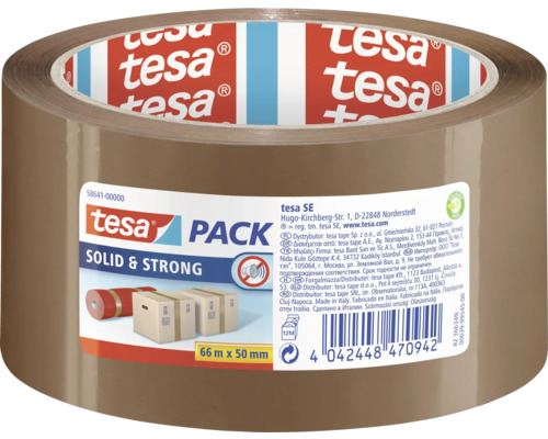 tesapack Solid & Strong Verpackungsklebeband braun 66 m x 50 mm Tesa Pack Klebeband, 66 Meter mal 50 Millimeter