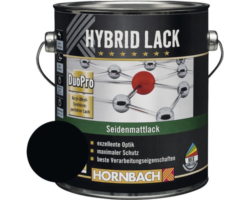 HORNBACH Buntlack Hybridlack Möbellack seidenmatt RAL 9005 tiefschwarz 2 l-0