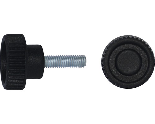 Rändelgriffschraube Ø 26 mm M6x20 schwarz Rändelschraube mit Gewinde