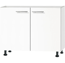 Spülenschrank Optifit Bengt932 BxTxH 100 x 58,4 x 87 cm Frontfarbe weiß matt Korpusfarbe weiß-thumb-0