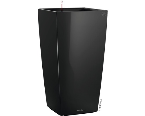 Pflanzvase Lechuza Cubico 30 Komplettset H 56 cm schwarz inkl. Erdbewässerungsystem Pflanzeinsatz Substrat Wasserstandsanzeiger