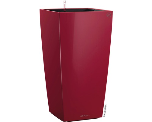 Pflanzvase Lechuza Cubico 40 Komplettset H 75 cm rot inkl. Erdbewässerungsystem Pflanzeinsatz Substrat Wasserstandsanzeiger