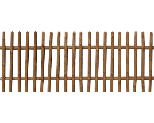 Senkrechtzaun 250 x 79 cm kesseldruckimprägniert Holzzaun aus Rundhölzern für den Garten