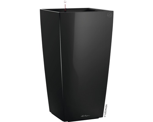 Pflanzvase Lechuza Cubico 40 Komplettset H 75 cm schwarz inkl. Erdbewässerungsystem Pflanzeinsatz Substrat Wasserstandsanzeiger