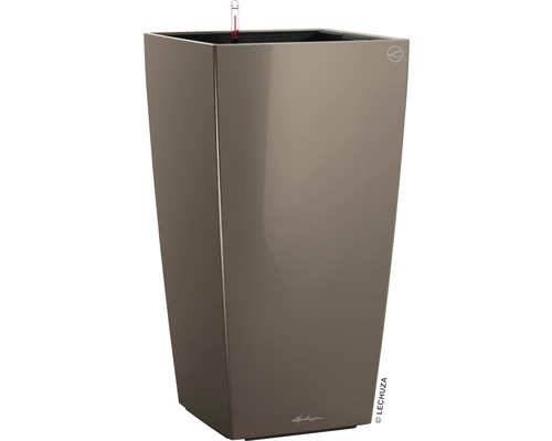 Pflanzvase Lechuza Cubico 40 Komplettset H 75 cm taupe inkl. Erdbewässerungsystem Pflanzeinsatz Substrat Wasserstandsanzeiger