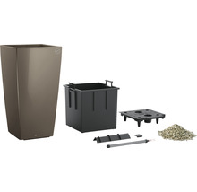Pflanzvase Lechuza Cubico 40 Komplettset H 75 cm taupe inkl. Erdbewässerungsystem Pflanzeinsatz Substrat Wasserstandsanzeiger