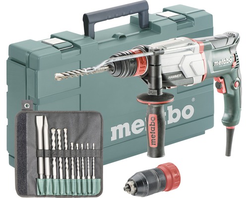 Bohr- & Meißelhammer Metabo UHE 2660-2 Quick Set inkl. Wechselbohrfutter und SDS-plus-Bohrer-/ Meißelset 10-tlg.