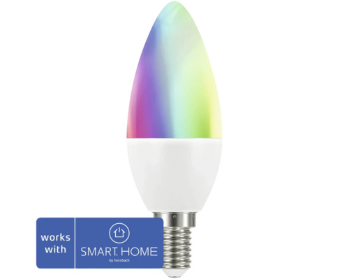 Tint LED Kerzenlampe dimmbar E14/6W(40W) 470 lm 1800- 6500 K warmweiß- tageslichtweiß + RGB - Kompatibel mit SMART HOME by hornbach