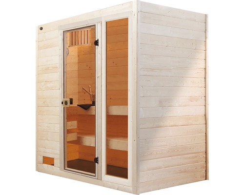 Holzsauna mit Glastür