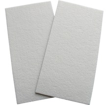 Filzgleiter eckig, 100 x 200 mm, weiß, selbstklebend, 2 Stück