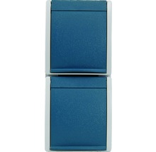 Busch-Jaeger 2601/6/20 EW-53 Feuchtraum Kombination Steckdose + Wechselschalter IP44 Aufputz hellgrau/blaugrün Ocean-thumb-1