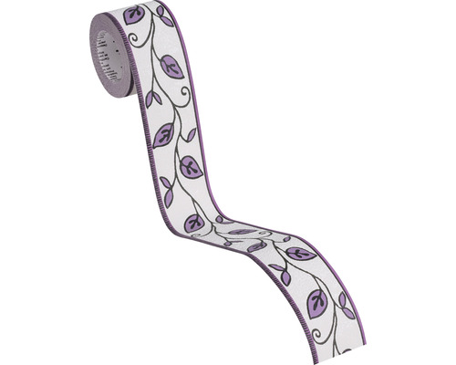 Dekoratives Geschenkband mit Blätterdesign auf Rolle