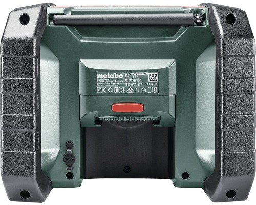 Rückansicht des Metabo R 12-18 BT Baustellenradios