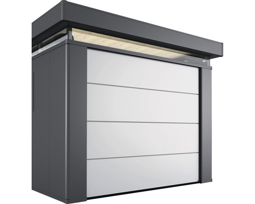 Deckensektionaltor Biohort CasaNova ohne elektrischen Antrieb 237,5 x 200 cm silber Moderne Fertiggarage mit Sektionaltor