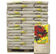 Palette mit FloraSelf Blumenerde ohne Torf, 40 Liter