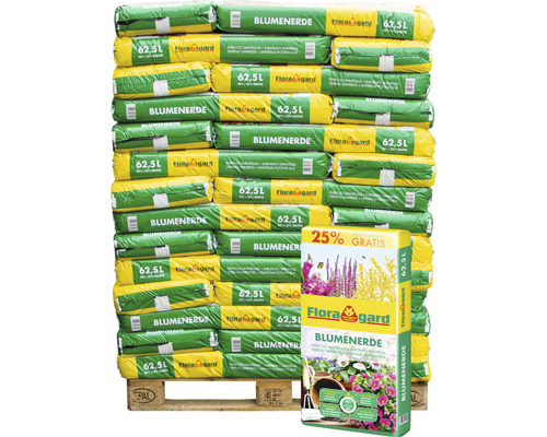 Blumenerde torfreduziert Floragard (42 Sack x 62,5 Liter=2,625 m³) 1 Palette