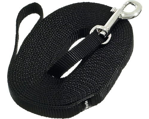 Schleppleine Karlie Art Sportiv Plus 15 mm 1000 cm schwarz Schwarze Schleppleine für Hunde mit Karabinerhaken