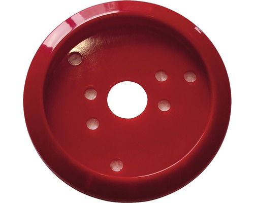 Rote Riemenscheibe mit mehreren Löchern