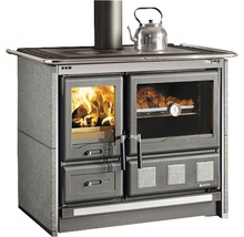 Holzherd mit Backofen, Kochfeld und Kaminrohr