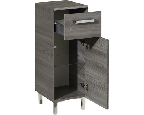 Badezimmerschrank mit Schublade, Tür, Glasboden und Füßen